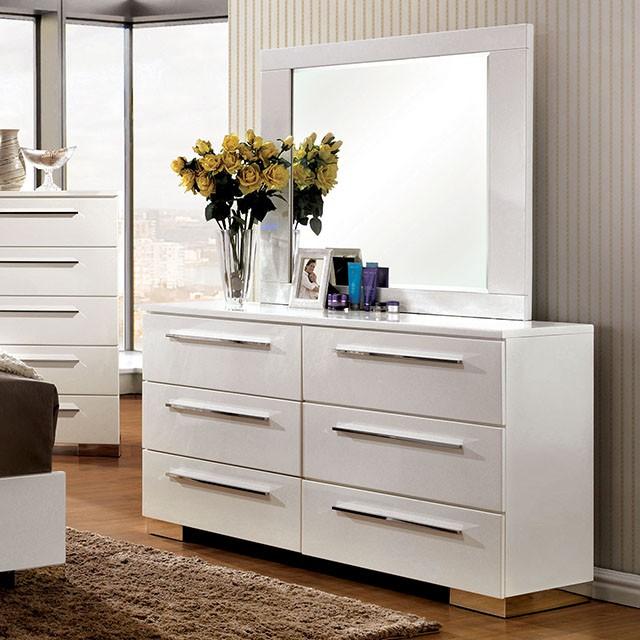 CLEMENTINE Glossy White Mirror Mirror FOA East