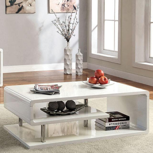 Ninove I White/Chrome Coffee Table Coffee Table FOA East