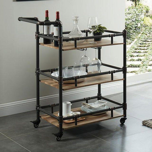 Aylmer Sand Black/Natural Serving Cart Server FOA East