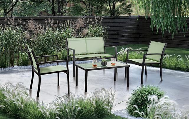 Ibiza 4 Pc. Green Sling Set K/D Outdoor Seating Set FOA East