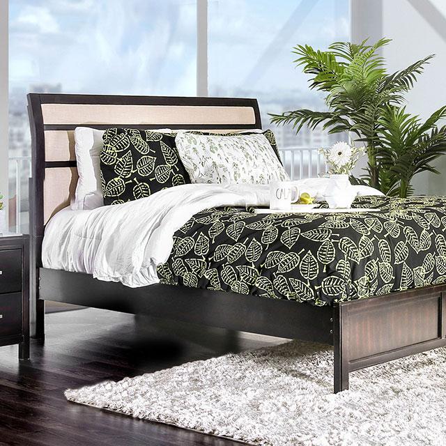 Berenice Espresso/Beige Cal.King Bed Bed FOA East