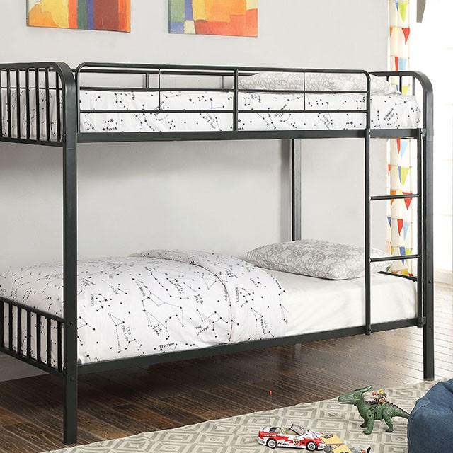 CLEMENT Black Metal Twin/Twin Bunk Bed Bunk Bed FOA East