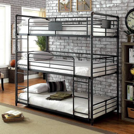 Olga I Antique Black Twin/Twin/Twin Bunk Bed Bunk Bed FOA East