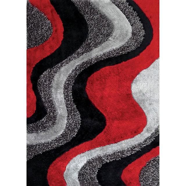 Vancouver Black/Gray/Red 5' X 7' Area Rug Rug FOA East