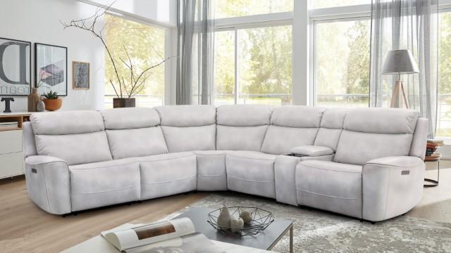 EDMONDUS Power Sectional, Light Taupe Sectional FOA East