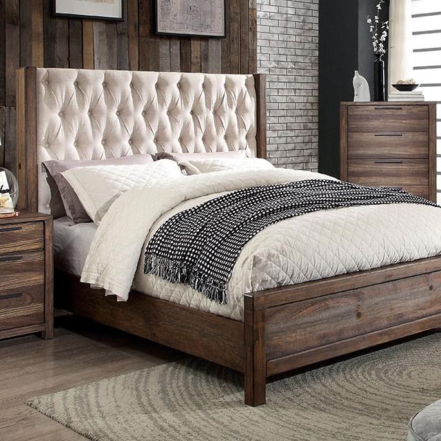 Hutchinson Rustic Natural Tone/Beige Queen Bed Bed FOA East