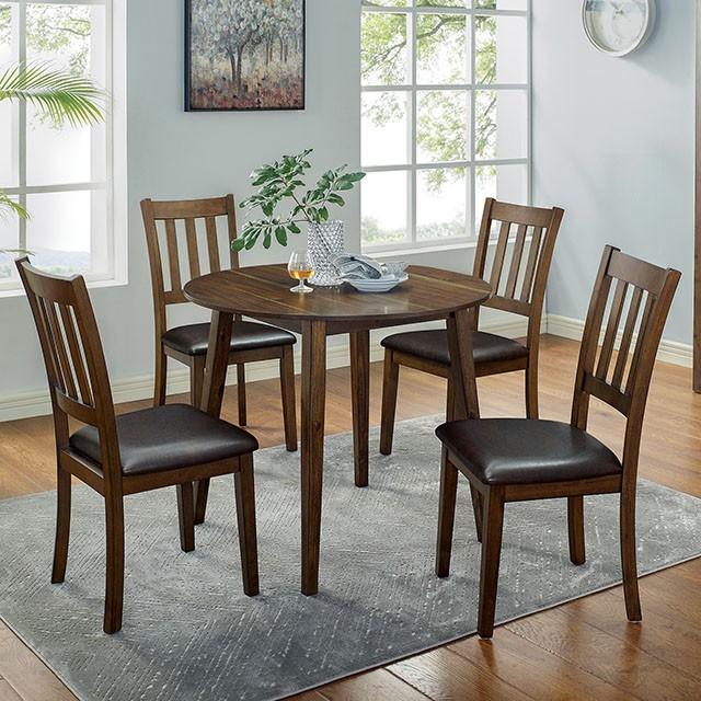 BLACKWOOD 5 Pc. Round Dining Table Set Dining Room Set FOA East