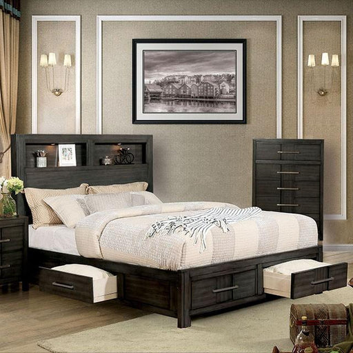 KARLA E.King Bed, Gray Bed FOA East