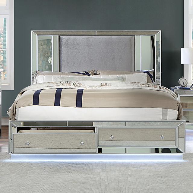 BELLADONNA Queen Bed, Silver Bed FOA East