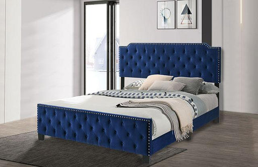 CHARLIZE E.King Bed, Navy Bed FOA East