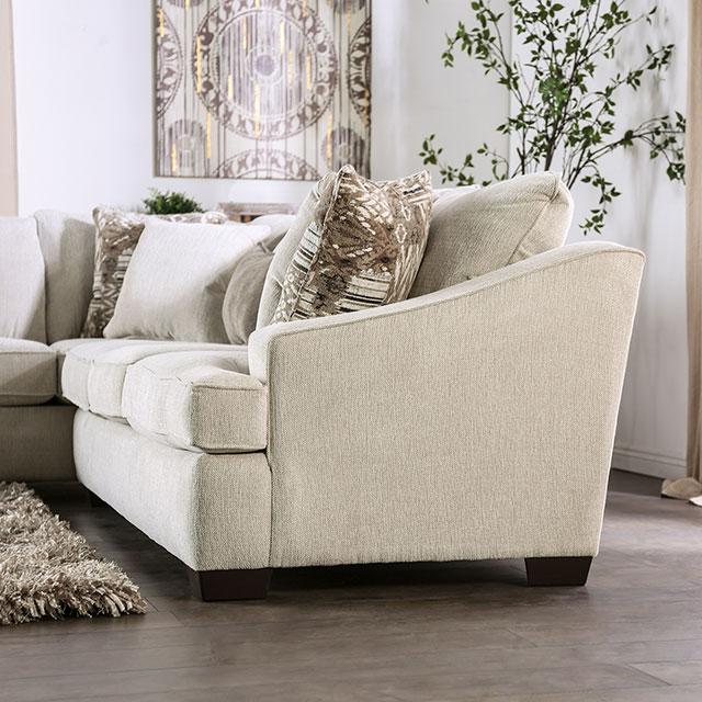 MORNINGTON Sectional, Ivory/Brown Sectional FOA East