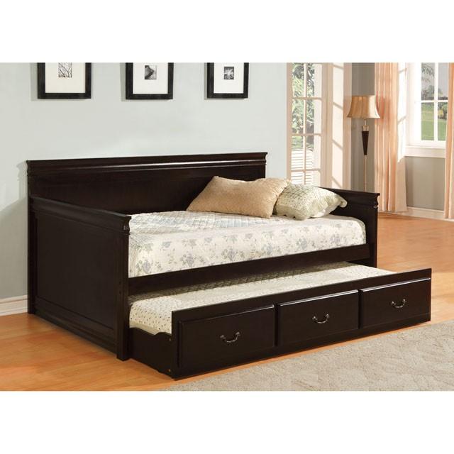 SAHARA Espresso Daybed w/ Twin Trundle, Espresso Daybed w/ Trundle FOA East