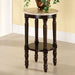 Santa Clarita Dark Cherry/Ivory Round Stand Accent Table FOA East