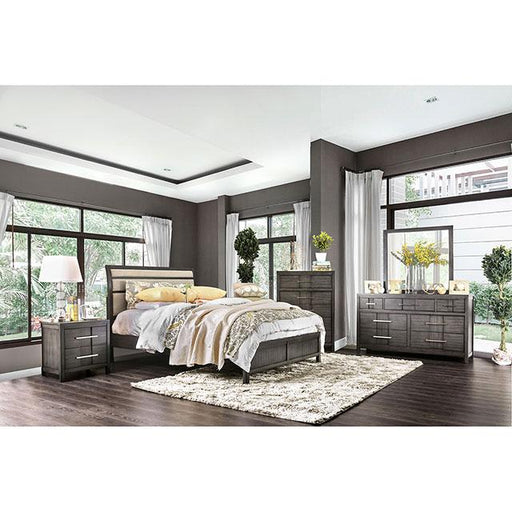 Berenice Gray/Beige E.King Bed Bed FOA East