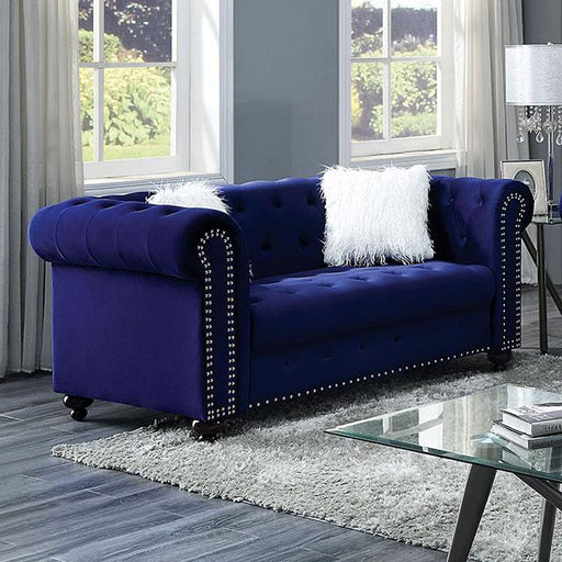 GIACOMO Loveseat, Blue Loveseat FOA East