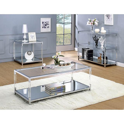 Ludvig Chrome/Clear Coffee Table Coffee Table FOA East