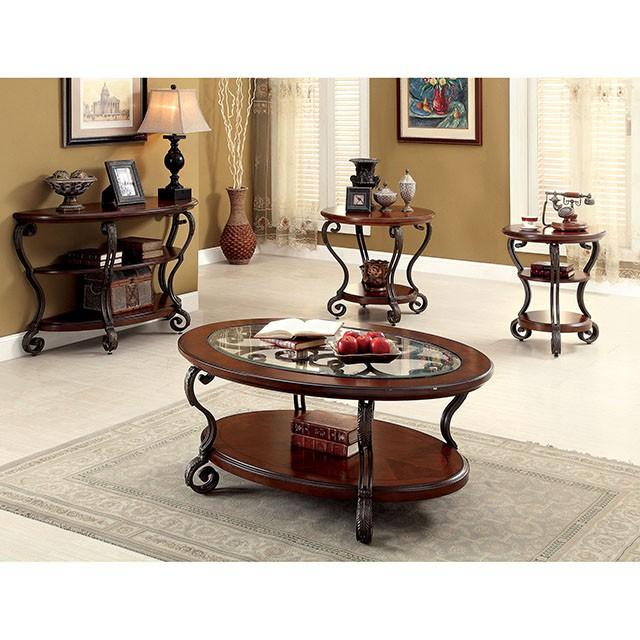 MAY Brown Cherry Sofa Table Sofa Table FOA East