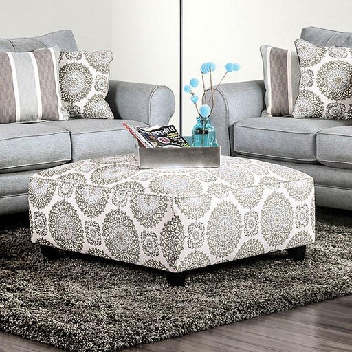 Misty Ivory/Pattern Ottoman Ottoman FOA East