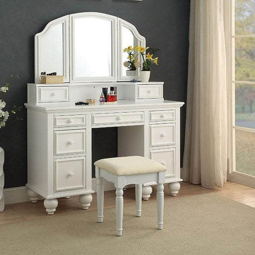 ATHY White Vanity w/ Stool Vanity FOA East