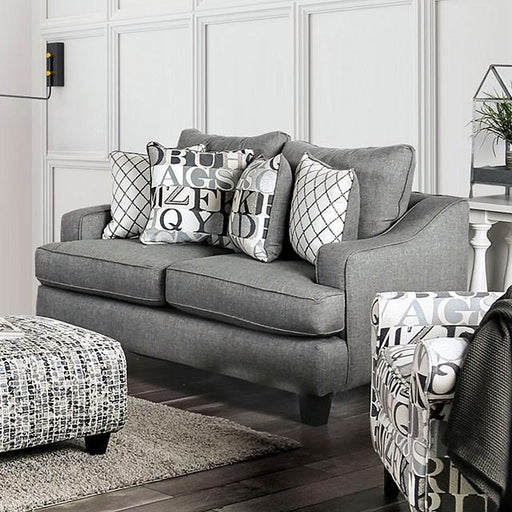 Verne Bluish Gray Love Seat Loveseat FOA East