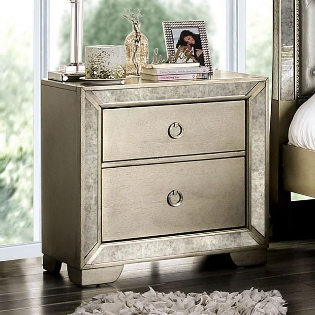 LORAINE Champagne Night Stand Nightstand FOA East