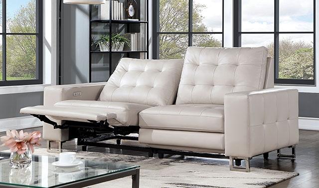 ABBERTON Power Loveseat, Beige Loveseat FOA East