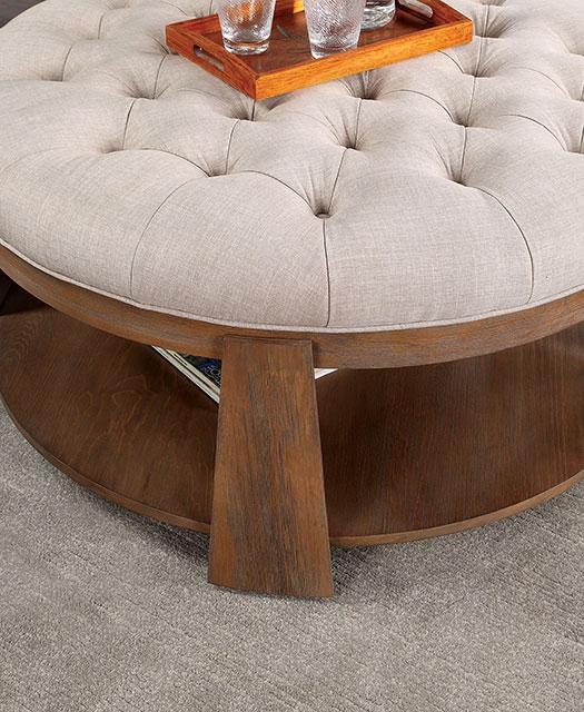 GUIS Round Coffee Table, Beige Coffee Table FOA East