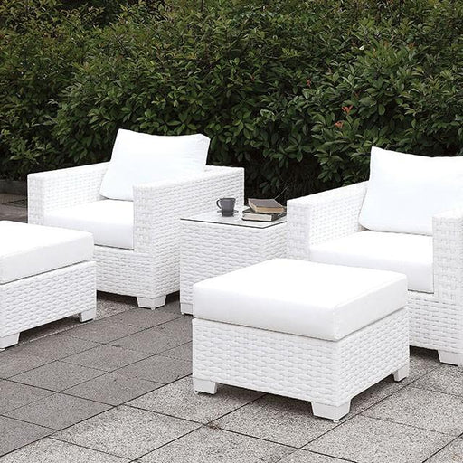 Somani 2 Chairs + 2 Ottomans + End Table Outdoor Seating Set FOA East