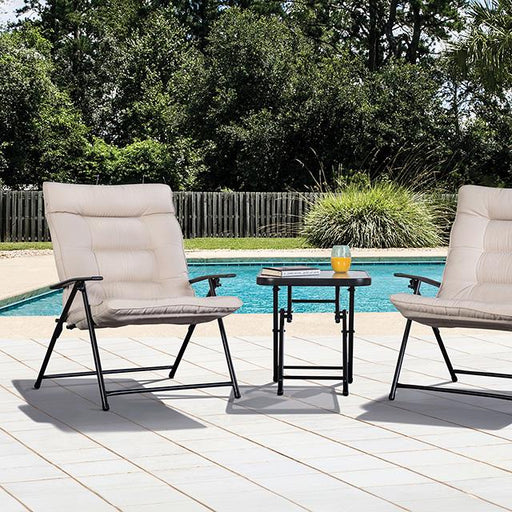 Bastia 3 Pc. Beige Conversation Set Outdoor Seating Set FOA East