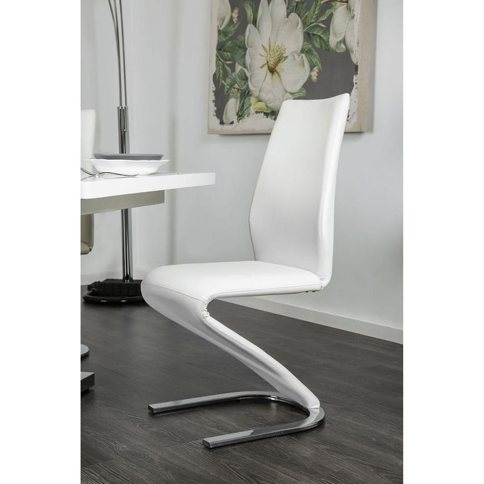 Midvale White/Chrome Side Chair (2/CTN) Dining Chair FOA East