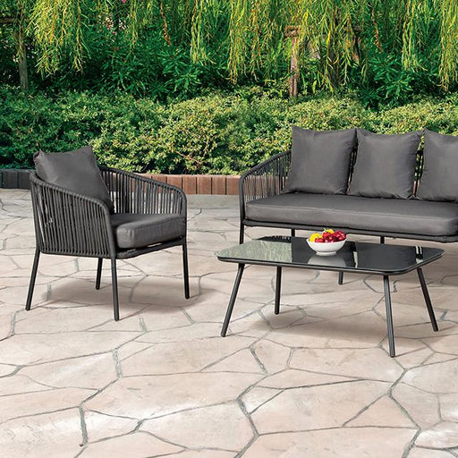 Myesha 4 Pc. Conversation Set Outdoor Seating Set FOA East