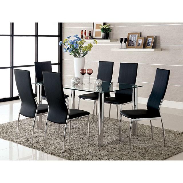 Oahu Chrome Dining Table Dining Table FOA East