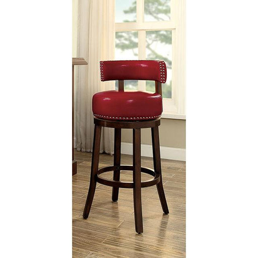 SHIRLEY Dark Oak/Red 29" Bar Stool Barstool FOA East