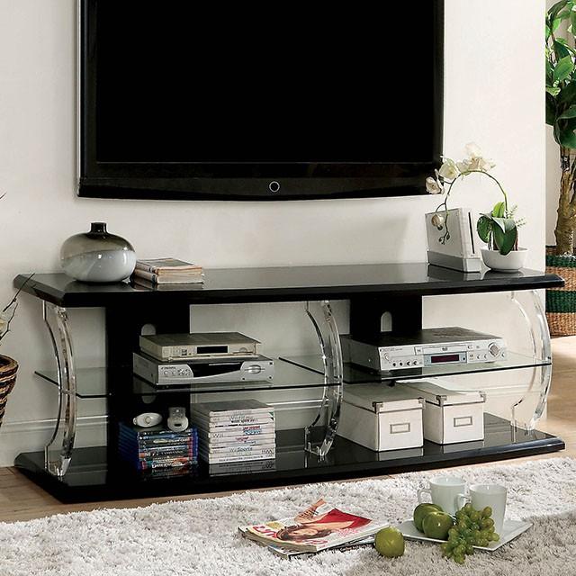 Ernst Black/Clear 60" TV Stand TV Stand FOA East