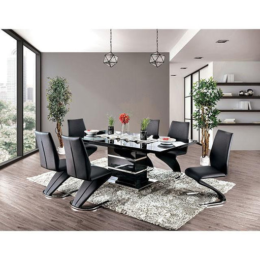 Midvale Black/Chrome Dining Table Dining Table FOA East