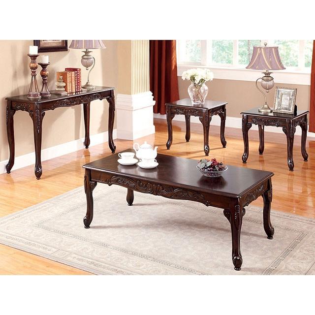 Cheshire Dark Cherry 3 Pc. Coffee Table Set Table Set FOA East