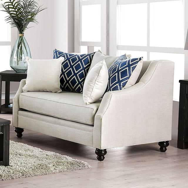 Nefyn Ivory Love Seat Loveseat FOA East