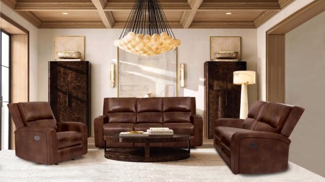 SOTERIOS Power Sofa, Medium Brown Sofa FOA East