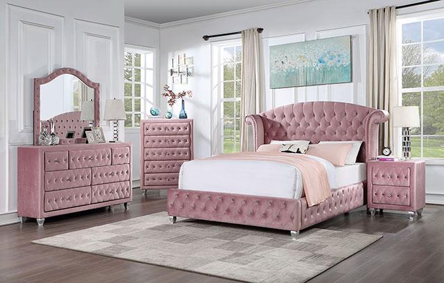 ZOHAR Queen Bed, Pink Bed FOA East