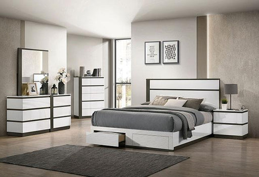 BIRSFELDEN Cal.King Bed w/ Drawers, White Bed FOA East