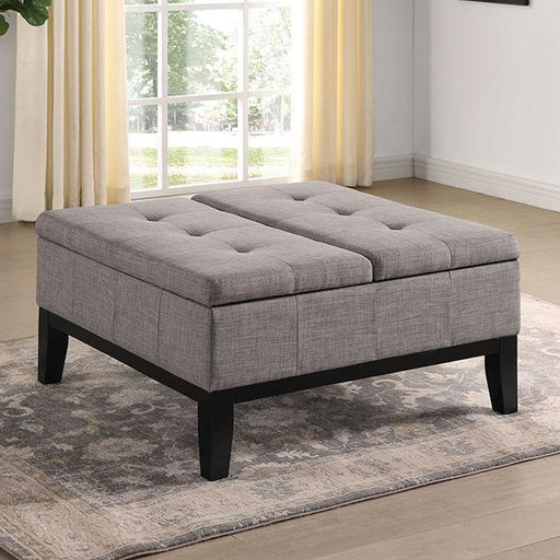 FAZIO Storage Ottoman, Light Gray Ottoman FOA East