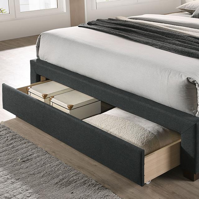 SYBELLA Queen Bed, Dark Gray Bed FOA East