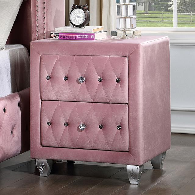 ZOHAR Night Stand, Pink Nightstand FOA East