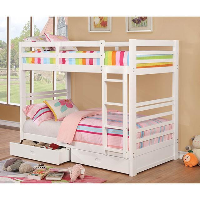 California IV White Twin/Twin Bunk Bed Bunk Bed FOA East