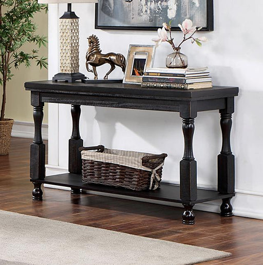 CALANDRA Sofa Table, Antique Black Sofa FOA East