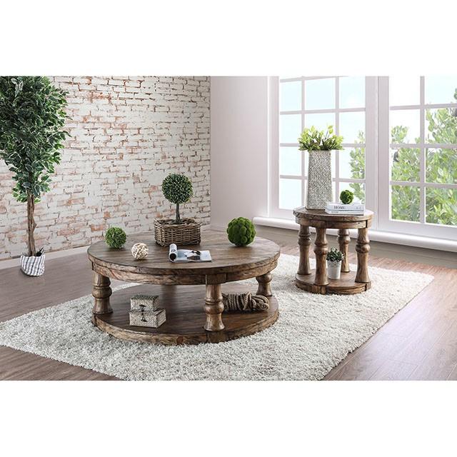 Mika Antique Oak End Table End Table FOA East