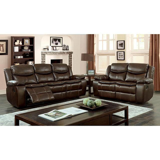 Pollux Brown Love Seat Loveseat FOA East