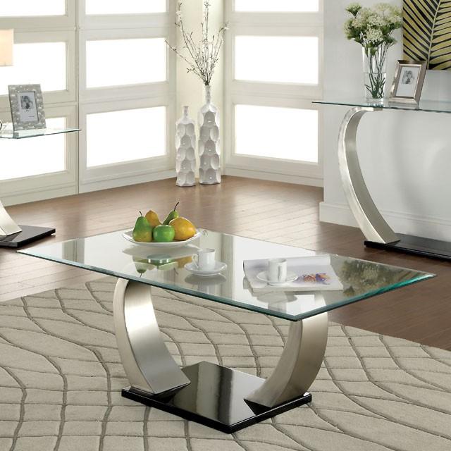 ROXO Satin Plated/Black Coffee Table Coffee Table FOA East