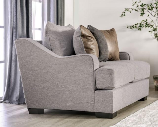 SKYLINE Loveseat, Light Gray/Brown Loveseat FOA East