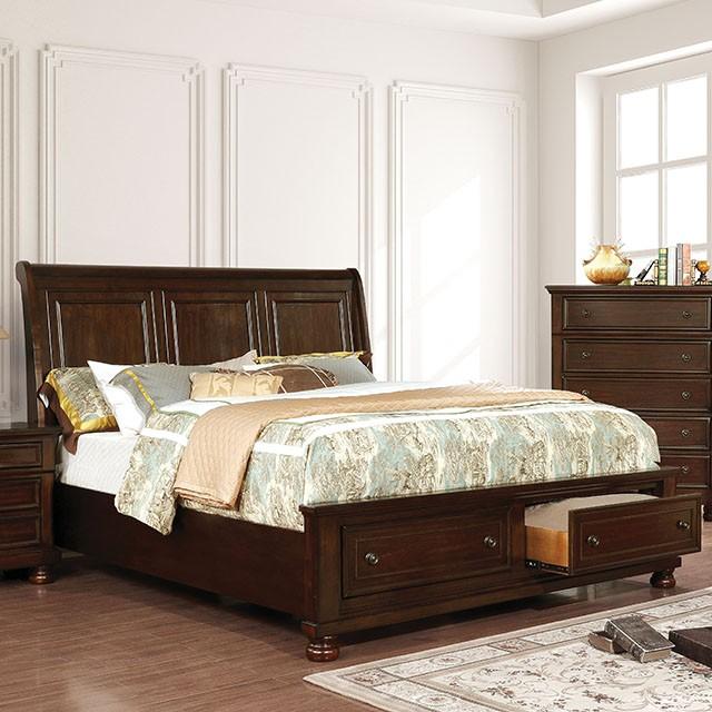 Castor Brown Cherry Queen Bed Bed FOA East